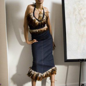 Custom Denim Top & Skirt Set